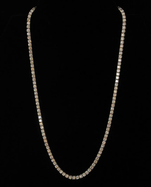 14.50 Carats Diamond Necklace, 14K White Gold, 17 Inches Long