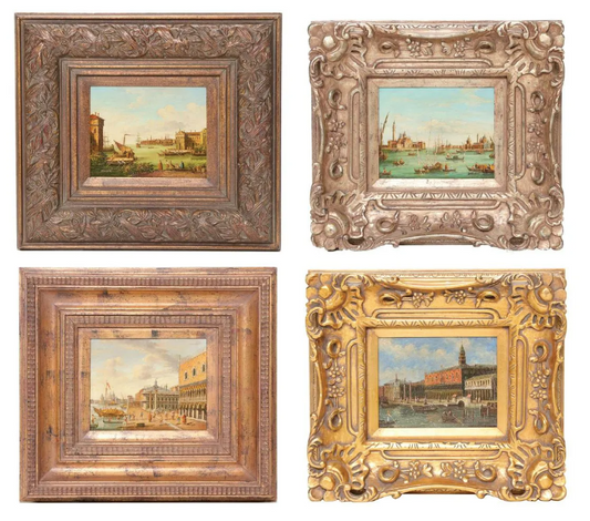 Venetian Landscapes, Group of Four, Oil on Boards