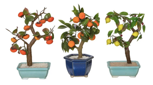 Vintage Jadeite Persimmons, Orange, and Lemon Fruit Trees