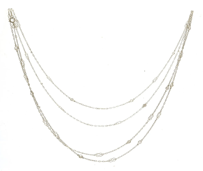 "By the Yard" 20 Diamonds, 1.48 Carat Total Weight, Platinum Necklace