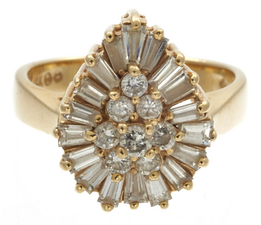 0.75 Carat Total Weight Diamond, 14K Yellow Gold Ring, Size 6