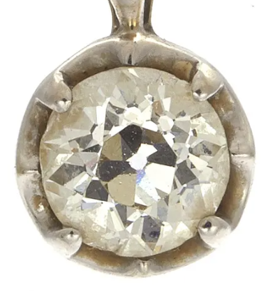 0.64 Carat Solitaire Diamond, 14k White Gold Necklace