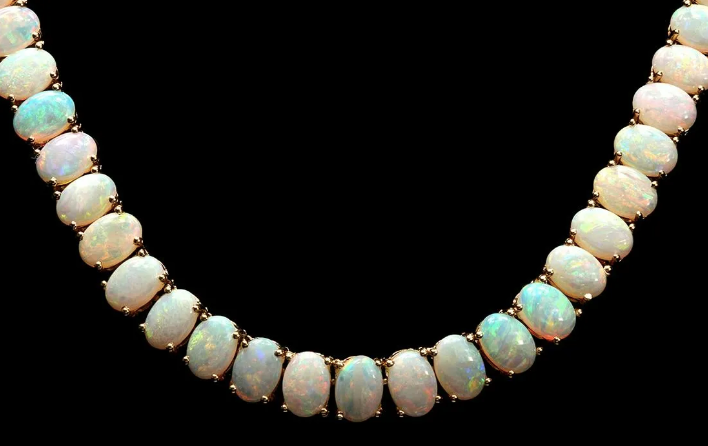 42.16ct Opal 14k Yellow Gold Necklace