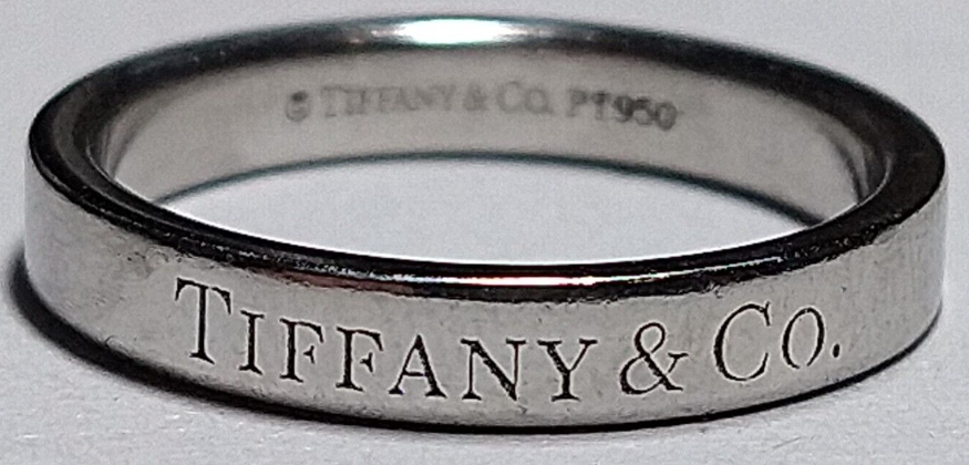 Tiffany & Co. Flat 3mm Platinum 950 Wedding Band, Size 6 3/4